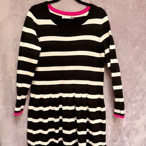 Eliza J 1X Pink White & BLack Sweater Dress